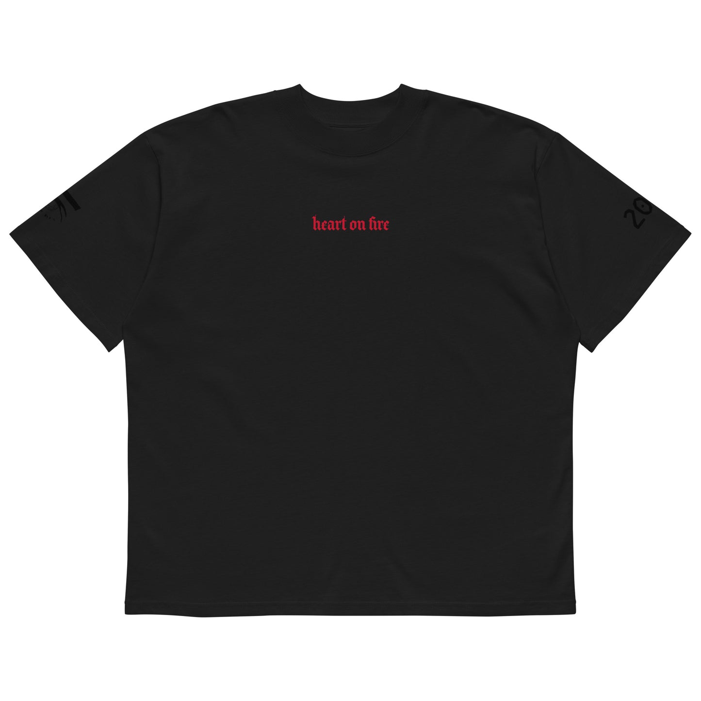 Heart On Fire Oversized High Neck T-Shirt