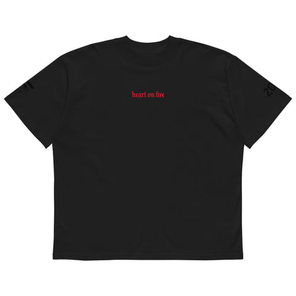Heart On Fire Oversized High Neck T-Shirt
